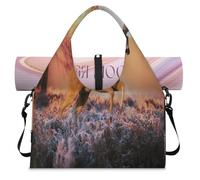 Dawn Forest Animal Deer Sports Duffle Bag with Shoe Compartment Weekend Overnight Bags Tote Cabin Luggage Bag for Gym Yoga Travel