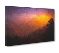 Dawn In The Smoky Mountains Canvas Print | Gallery Wrapped 30mm Frame Wall Art | 20x14 inches | Ready to Hang | Abstract Landscape Picture | Living Room Bedroom Lounge Office