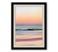 Dawn Light on Shore Coastal Framed Wall Art Print A1 (84.1×59.4cm) Black, Wall Decor for Living Room, Bedroom, Office & Home, Ready to Hang, Art Gift