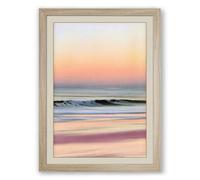 Dawn Light on Shore Coastal Framed Wall Art Print A3 (42×29.7cm) Oak, Wall Decor for Living Room, Bedroom, Office & Home, Ready to Hang, Art Gift