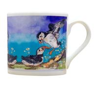 Dawn Maciocia Lovely 'Love On The Rocks' Scottish Highland Puffin Bird Fine Bone China Mug Cup
