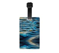 Dawn Ocean Waves Print Luggage Tags with Full Back Privacy Cover - Bright Suitcase Identifier for Travel, Cruise & More