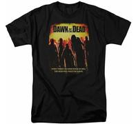 Dawn of The Dead Title T Shirt Mens Licensed Zombie Movie Tee Black(Medium)