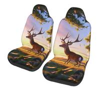 Dawn Of The Deer Print Seat Covers Car Front Set Of 2 Easy Clean Auto Seats Protectors Adjustable Car Seat Protector For Women Trucks Sedan