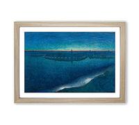 Dawn Over Riddarfjarden by Eugene Jansson Framed Print | A2 Oak Framed Wall Art | Ready to Hang | Modern Nature Picture | Living Room Bedroom Lounge Office