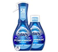 Dawn Powerwash Spray Starter Kit, Platinum Dish Soap, Fresh Scent, 1 Starter Kit + 1 Dawn Powerwash Refill, 16 fl oz each.