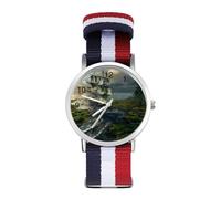 Dawn Ship Sea Navigation Automatic Watch Nylon Strap Bracelet Watch Easy Read Wrist Watch