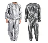 DawnBreak Sauna Sweat Suit for Women/Men Exercise Weight Loss Gym Fitness Workout Black - L