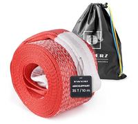 Dawnerz Heavy Duty Tow Rope 35 Tonnes, 10 m - Emergency Tow Strap with Triple Reinforced Loops - High Performance Off-Road Tow Rope for Bus and Heavy Truck
