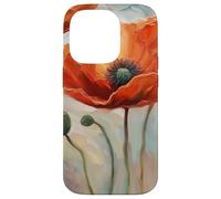 Dawning Hope Poppy Flower Impasto Floral Art Painting Case for iPhone 14 Pro