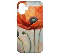 Dawning Hope Poppy Flower Impasto Floral Art Painting Case for iPhone 16 Plus