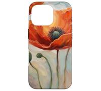 Dawning Hope Poppy Flower Impasto Floral Art Painting Case for iPhone 16 Pro