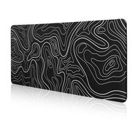 DAWNTREES 1200 x 600 x 3 mm Topographic Map Waterproof Mouse Pad - Extended Contour Mouse Mat for Home and Office, Large Gaming Mousepad Laptop Keyboard Mat with Non-Slip Rubber Base, Stitched Edges