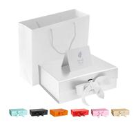 DAWNTREES Gift Box with Lid for Presents,26x19x8 cm,with Ribbon and Magnetic, Gift Box Large Closure for Christmas, Hanukkah, Fathers Day, Weddings, Birthdays, Grooms Gifts