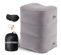 DAWNTREES Inflatable Foot Rest Pillow for Travel,Travel Essentials, Adjustable 3 Layers Height Leg Rest Pillow, Airplane Great for Airplane, Office, Home, Trains, Cars