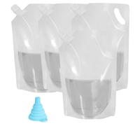 Dawnzen 4pcs 32oz Discreet Plastic Flask Kit Liquor Bag to Sneak Booze Disguised Smuggle Alcohol on Cruise For Bringing Wine During Concerts, Clubs, Camping, Outdoor Travel, with 1 Funnel