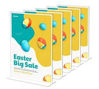 DAWOO A4 Acrylic Poster Menu Holder Lean to Perspex Leaflet Display Stands (Vertical-5pcs)