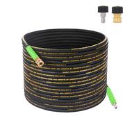 DAWOT Pressure Washer Hose 50 FT, 4800 PSI Heavy Duty Power Hose with 3/8 Quick Connects, High Tensile Steel Wire Braided, Kink Resistant Washer Hose with M22 Adapter
