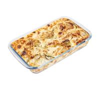 DAWRIS 1.6L Lasagne Dish for Oven Glass Baking Dish Glass Oven Dish Rectangular Glass Roasting Dish Oven Proof Dishes for Baking Dishwasher Freezer Cookware Microwave Safe