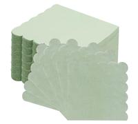 DAWRIS 100 pcs Pastel Cocktail Napkins, 10x10 inch Inch Scalloped Sage Edged Colorful Square Disposable Cocktail Napkins Paper Pink Napkins for Wedding Birthday Baby Shower Party Dinner(Green)