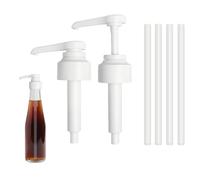 DAWRIS 10ml Syrup Pump for Monin Bottles, 2 Pack Portion Pump Dispenser with 4 Tubes, Non-Drip, Screw Fit, BPA-Free Pumps for 700ml/1L Glass Syrup Bottles, Coffee & Drinks