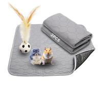 DAWRIS 2 Pack 45×60cm Guinea Pig Cage Liner Waterproof Mat, Washable Reusable Puppy Pee Pads for Small Pets, Dogs, Rabbits, Super Absorbent Non-Slip Training Pad for Cage, Car Seat, Floor