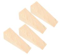 DAWRIS 4 Pcs Wooden Door Stop Stopper, Solid Non-Slip Firefighter Doorstop, Shims Triangle Wood Block Security Door Stopper Fit for Bottom of Door On Tile, Concrete, Carpet, Wooden Floor