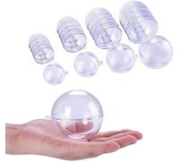 DAWRIS 40Pcs Clear Plastic Fillable Baubles, 3/4/5/6cm Glass Christmas Tree Decorations