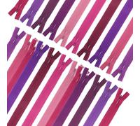 DAWRIS 50 Nylon Zips, Invisible Zipper, 10 Colours Zipper 29 cm with 5 Sewing Pockets, 2.4 cm Wide Replacement Invisible Zips for Sewing Craft Clothing Bag Pencil Case Pillowcase DIY