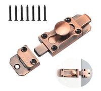 DAWRIS Barrel Slide Door Bolts, 3 Inch Brass Door Bolt, Heavy Duty Door Latches Locks, Internal Antique Zinc Alloy Security Latch Lock with Screws for Securing Internal External Doors, Bronze Tone