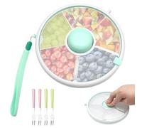 DAWRIS Snack Spinner with Four Small Forks, Rotating Storage, Kids, Portable Melon, Sweets, Seeds, Organiser, Storage Boxes, Snack Container for Children, Dishwasher Safe