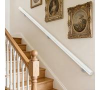 Dawselod 200cm White Wooden Handrail,Non-Slip Home Staircase Handrails Heavy Duty Safety Rail for Indoor & Outdoor Stairs, Corridors, Lofts & Patios, for Elderly, Children & Disabled Users