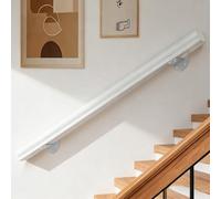 Dawselod 80cm White Wooden Handrail,Non-Slip Home Staircase Handrails Heavy Duty Safety Rail for Indoor & Outdoor Stairs, Corridors, Lofts & Patios, for Elderly, Children & Disabled Users