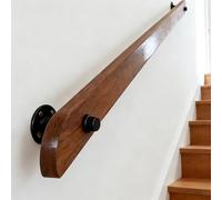 Dawselod 80cm Wooden Stair Handrail ， Rustic Industrial Non-Slip Safety Corridor，Wall Mount Support Stair Railings， for Indoor Outdoor Steps, Porch, Garage, Corridor, Dark Brown