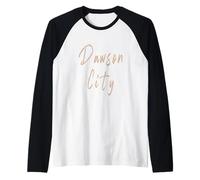 Dawson City Canada Vintage Elegant Design Raglan Baseball Tee