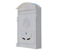 "Dawson Lodge" White Post Box Traditional Style Secure Mailbox for Home or Office Outdoor Use Decorative Wall Mounted Organiser Stylish Front Door Accent