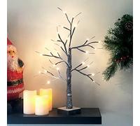Dawsons Living Christmas Pre-Lit Twig Tree - Battery Operated Indoor/Outdoor Decorative Festive Tree - 24 LED Lights (60cm / 2Ft Warm White)