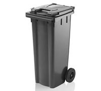 Dawsons Living Express Wheelie Bins - Black Outdoor Wheelie Bin For Trash And Rubbish 140L Council Size With Rubber Wheels