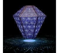 Dawsons Living, Solar Powered Led Large Garden Lantern Outdoor Light - Select Colours & Shapes - Diamond Blue