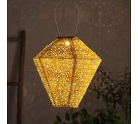 Dawsons Living, Solar Powered Led Large Garden Lantern Outdoor Light - Select Colours & Shapes - Diamond Yellow