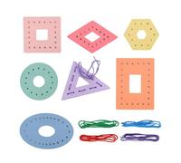DAWTHTW Geometric Block Educational Threading Game Toy for Toddler Enhancing Creativity and Logical Thinking Fine Motor Skill Toddler Shape Recognition Toy