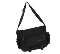 DAWTHTW Nylon Messengers Bag Teenage Student Adjustable Shoulder Handbag Buckled Zippered Large Capacity Crossbody Bag Multiple Pocket Crossbody School
