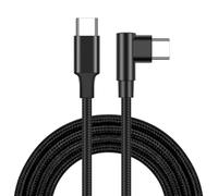 DAWTHTW PD60W Fast Charging Cable USB C to USB C 90 Degree Bend Nylon Braided Cord Supports Quick Charging for Phone 15 Cord Flexible Data Cable