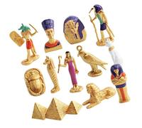 Dawutocap 12pcs Antique Egypt Toy Miniature Set with Pyramid and Mummy for Educational Activities