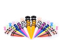 Dawutocap Bulk Acrylic Taper Ear Stretchers 50 Count Assorted Measurements Vibrant Shade Options Ear Stretching Set Body Piercing Acrylic Expanders