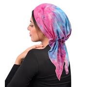 Dawutocap Colorful Tie Dyes Bandana Elastic Hair Wrap Cover Hat Secure For Long Short Hair Polyester Cultural Headwear