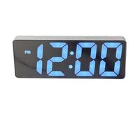 Dawutocap Contemporary Battery/USB Alarm Clock with Mirrored Finish Oversized LED Display Temperature Settings LED Alarm Clock USB Battery Powered