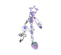 Dawutocap Fashionable Star and Bowknot Bag Charm Keyring Portable Sturdy Alloy Key Accessory for Ladies and Trendy Women, purple