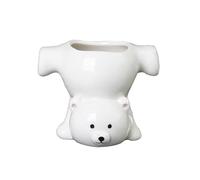 Dawutocap Funny Inverted Bear Pattern Flower Pots Premium Ceramic Materials Multipurpose Plant Container Gardening Decoration Artistic Ceramic Succulents Pot