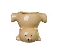 Dawutocap Funny Inverted Bear Pattern Flower Pots Premium Ceramic Materials Multipurpose Plant Container Gardening Decoration Artistic Ceramic Succulents Pot